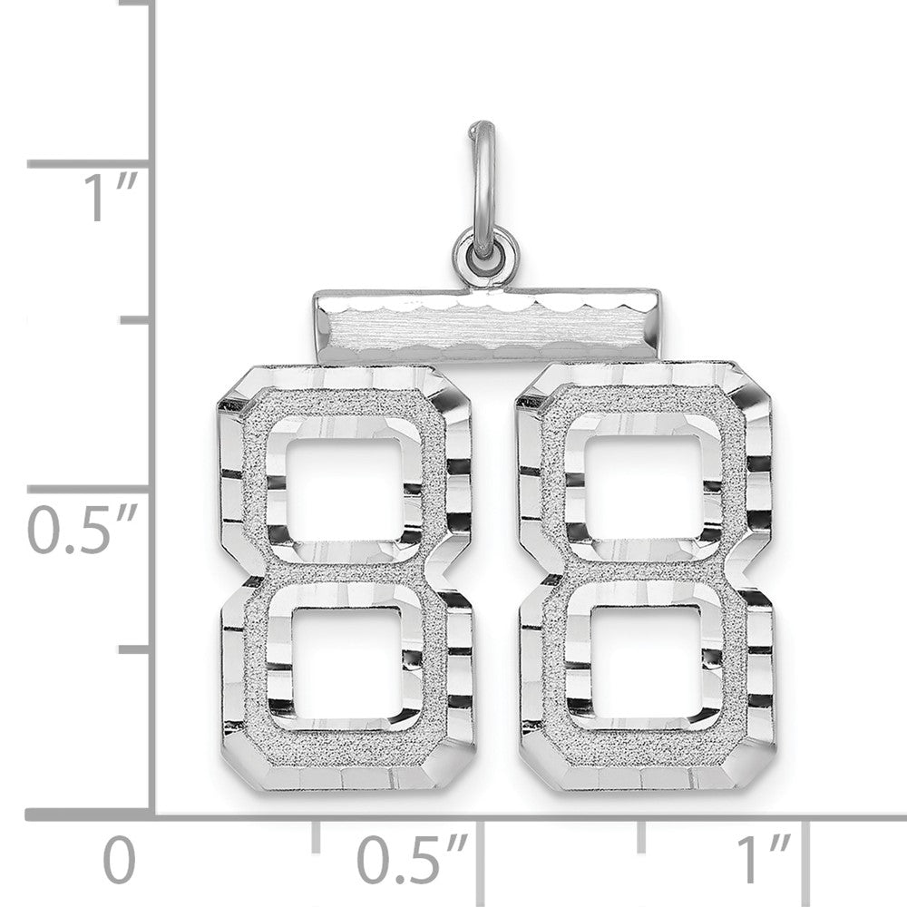 Alternate view of the Sterling Silver, Varsity Collection, Large D/C Pendant, Number 88 by The Black Bow Jewelry Co.