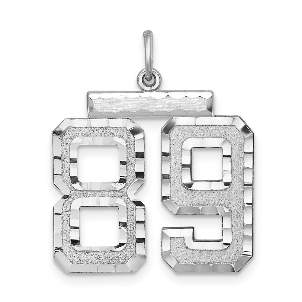 Sterling Silver, Varsity Collection, Large D/C Pendant, Number 89, Item P33460-89 by The Black Bow Jewelry Co.