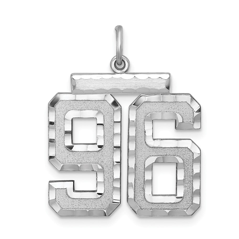 Sterling Silver, Varsity Collection, Large D/C Pendant, Number 96, Item P33460-96 by The Black Bow Jewelry Co.