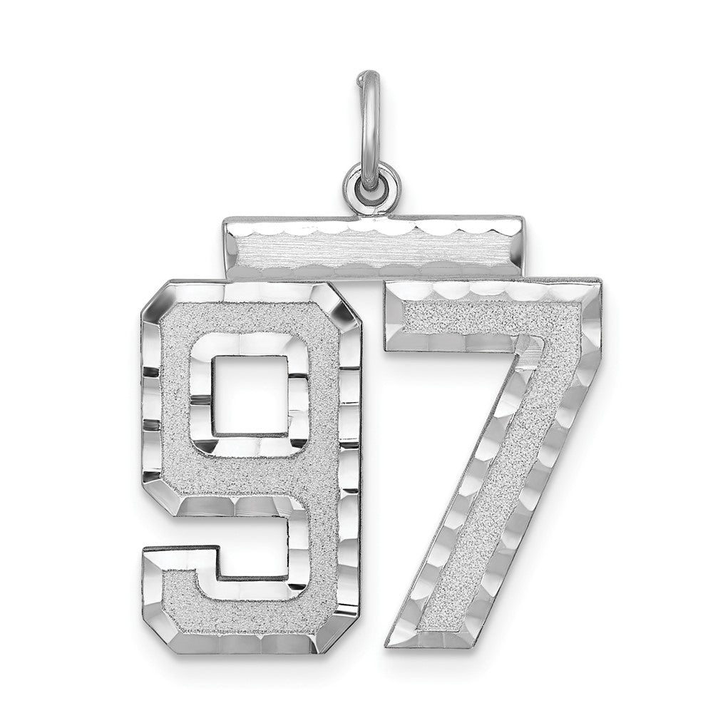 Sterling Silver, Varsity Collection, Large D/C Pendant, Number 97, Item P33460-97 by The Black Bow Jewelry Co.