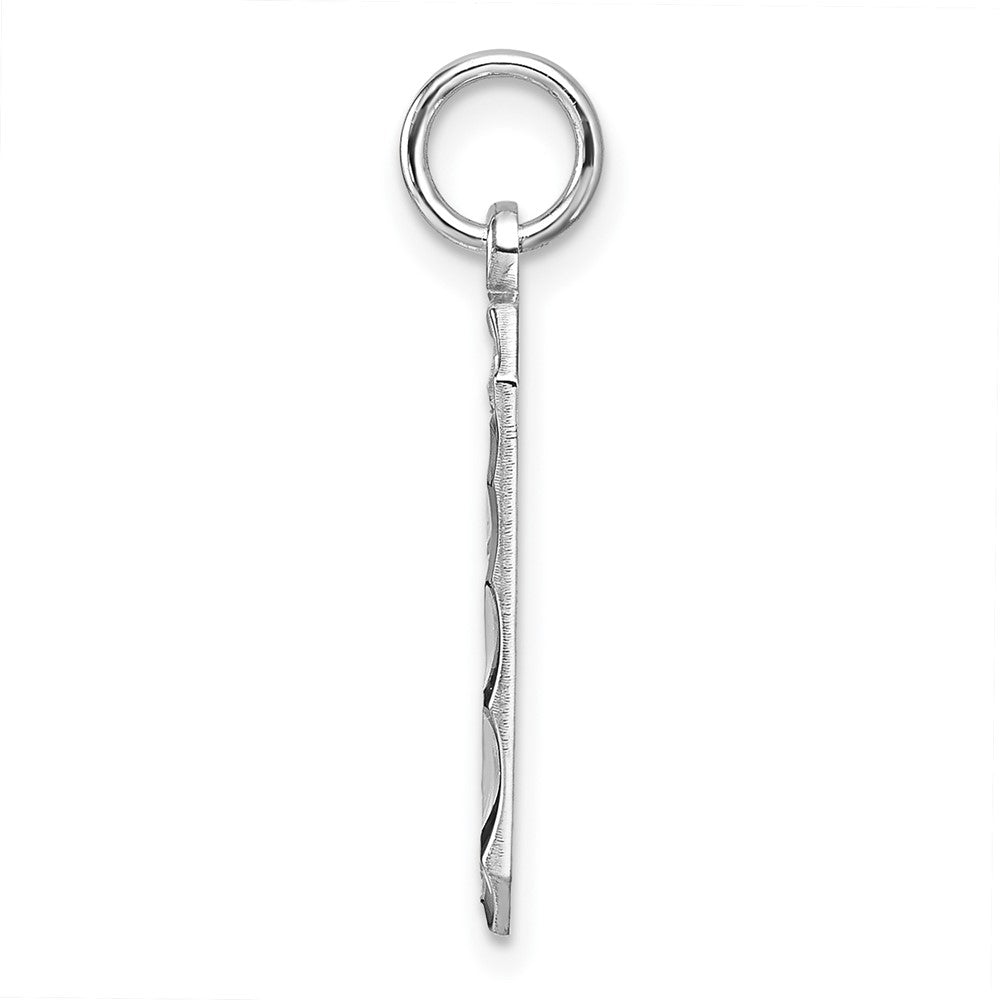 Alternate view of the Sterling Silver, Varsity Collection, Large D/C Pendant, Number 9 by The Black Bow Jewelry Co.