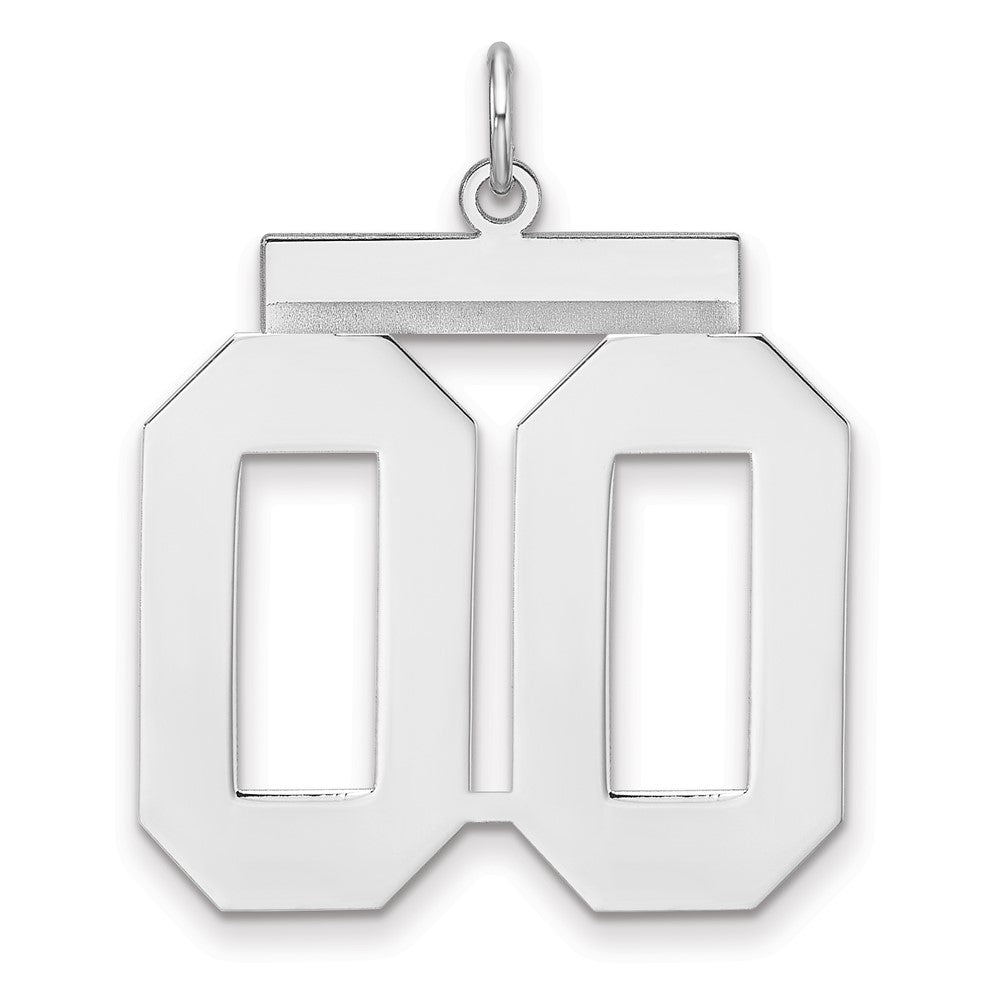 Sterling Silver, Athletic Collection, XL Polished Number 00 Pendant, Item P33461-00 by The Black Bow Jewelry Co.