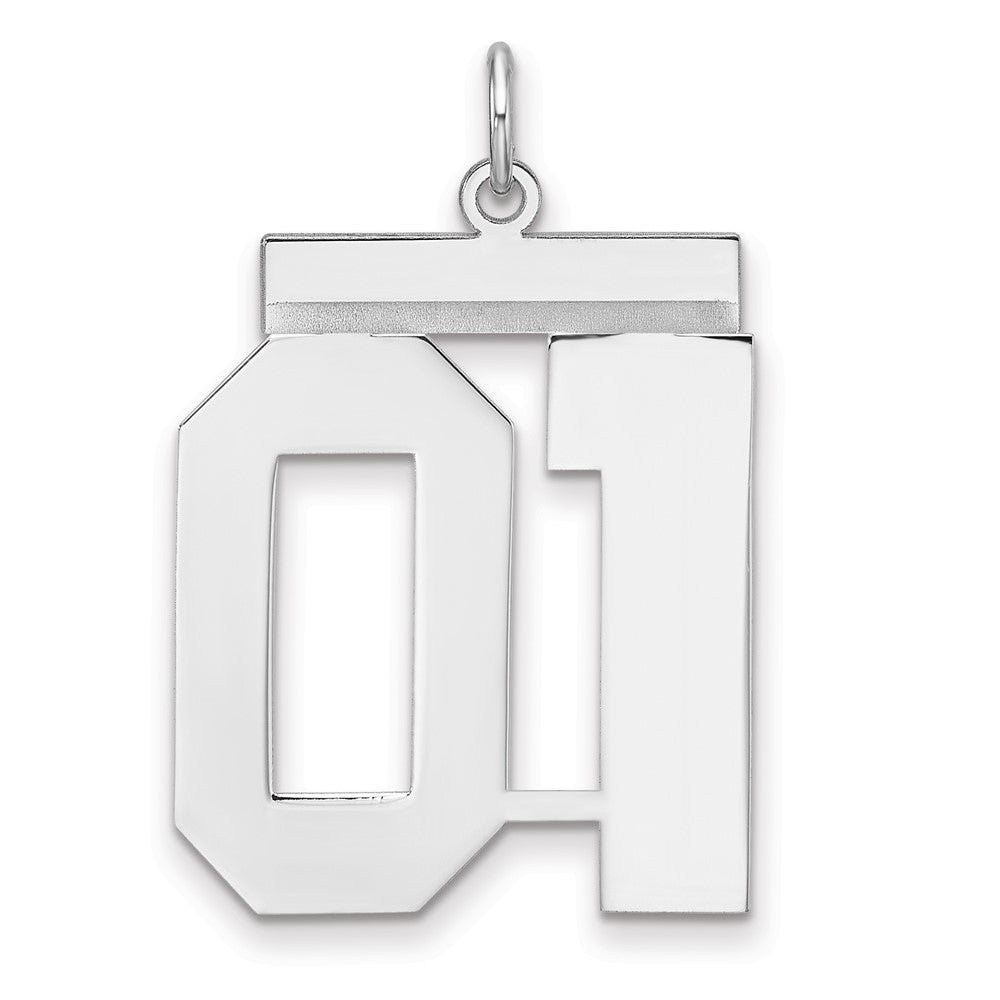 Sterling Silver, Athletic Collection, XL Polished Number 01 Pendant, Item P33461-01 by The Black Bow Jewelry Co.