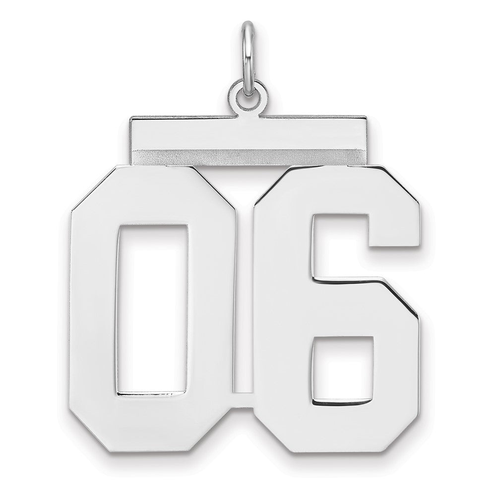 Sterling Silver, Athletic Collection, XL Polished Number 06 Pendant, Item P33461-06 by The Black Bow Jewelry Co.