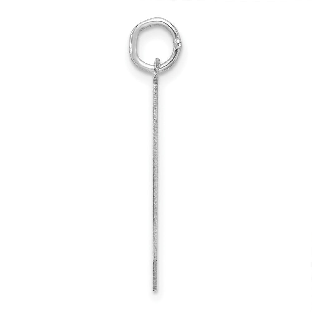 Alternate view of the Sterling Silver, Athletic Collection, XL Polished Number 0 Pendant by The Black Bow Jewelry Co.