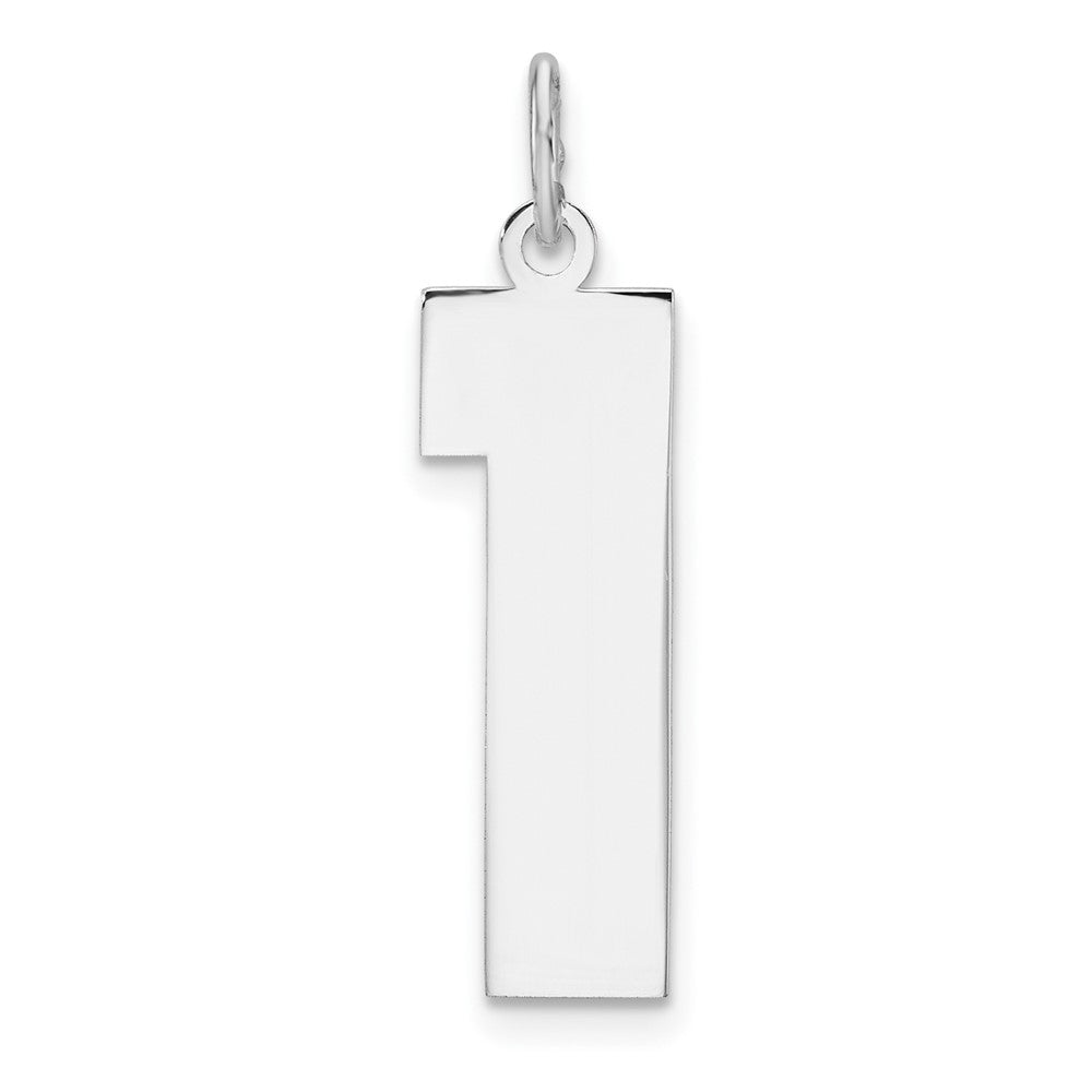 Sterling Silver, Athletic Collection, XL Polished Number 1 Pendant, Item P33461-1 by The Black Bow Jewelry Co.
