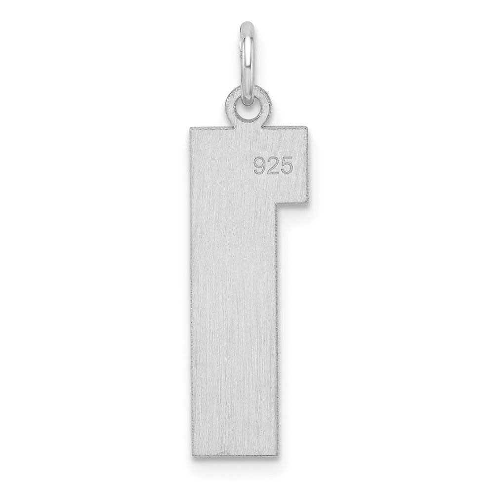 Alternate view of the Sterling Silver, Athletic Collection, XL Polished Number 1 Pendant by The Black Bow Jewelry Co.