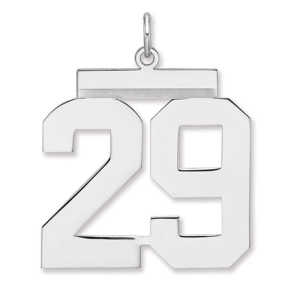 Sterling Silver, Athletic Collection, XL Polished Number 29 Pendant, Item P33461-29 by The Black Bow Jewelry Co.