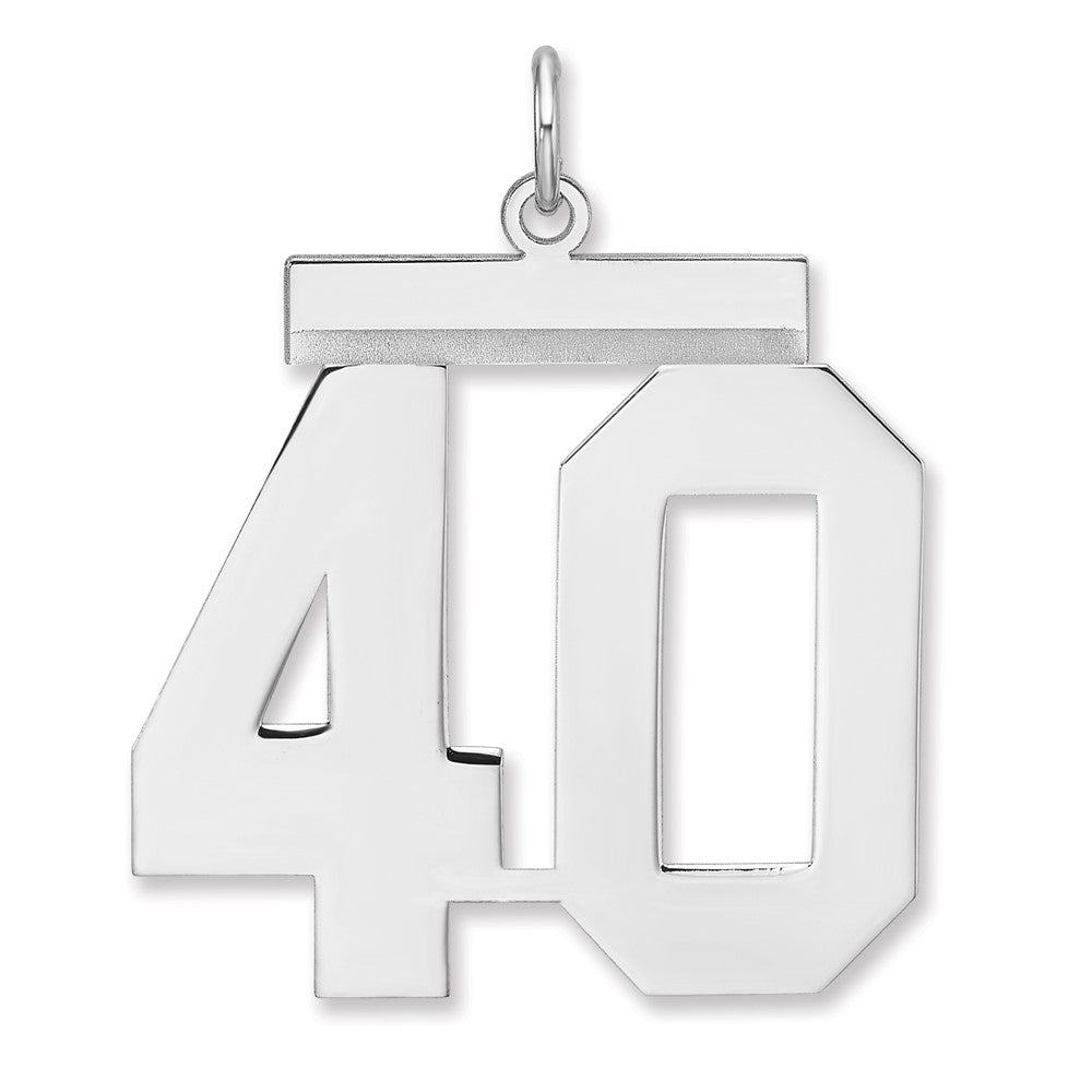 Sterling Silver, Athletic Collection, XL Polished Number 40 Pendant, Item P33461-40 by The Black Bow Jewelry Co.