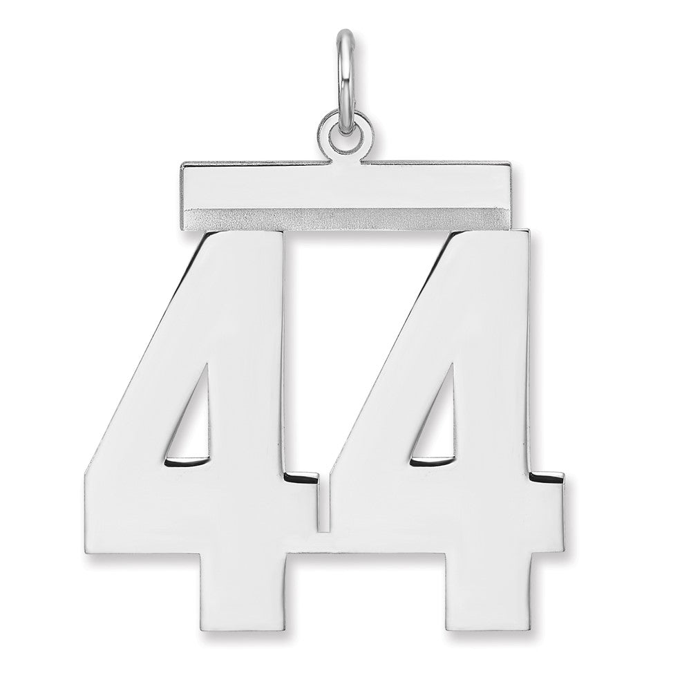 Sterling Silver, Athletic Collection, XL Polished Number 44 Pendant, Item P33461-44 by The Black Bow Jewelry Co.