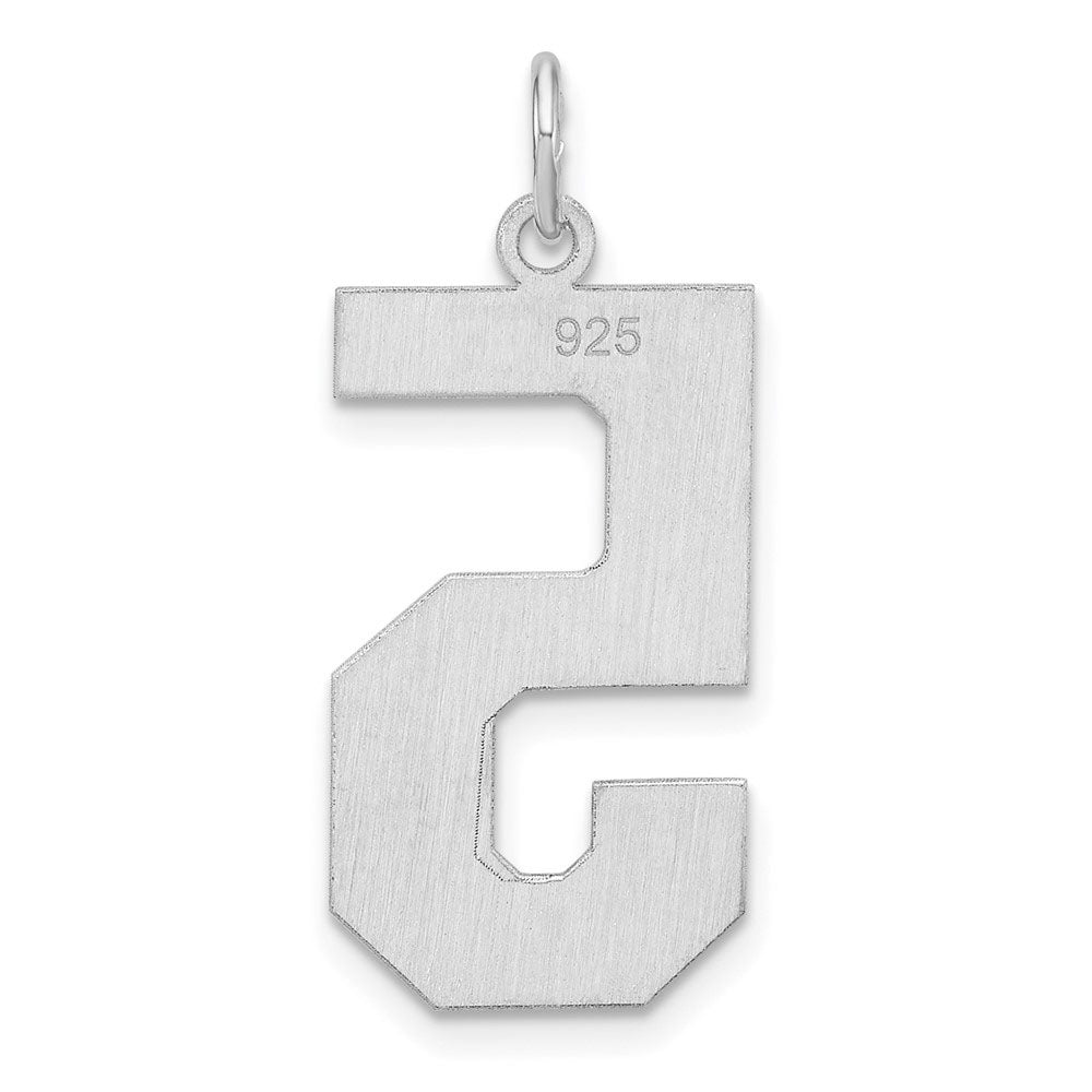 Alternate view of the Sterling Silver, Athletic Collection, XL Polished Number 5 Pendant by The Black Bow Jewelry Co.