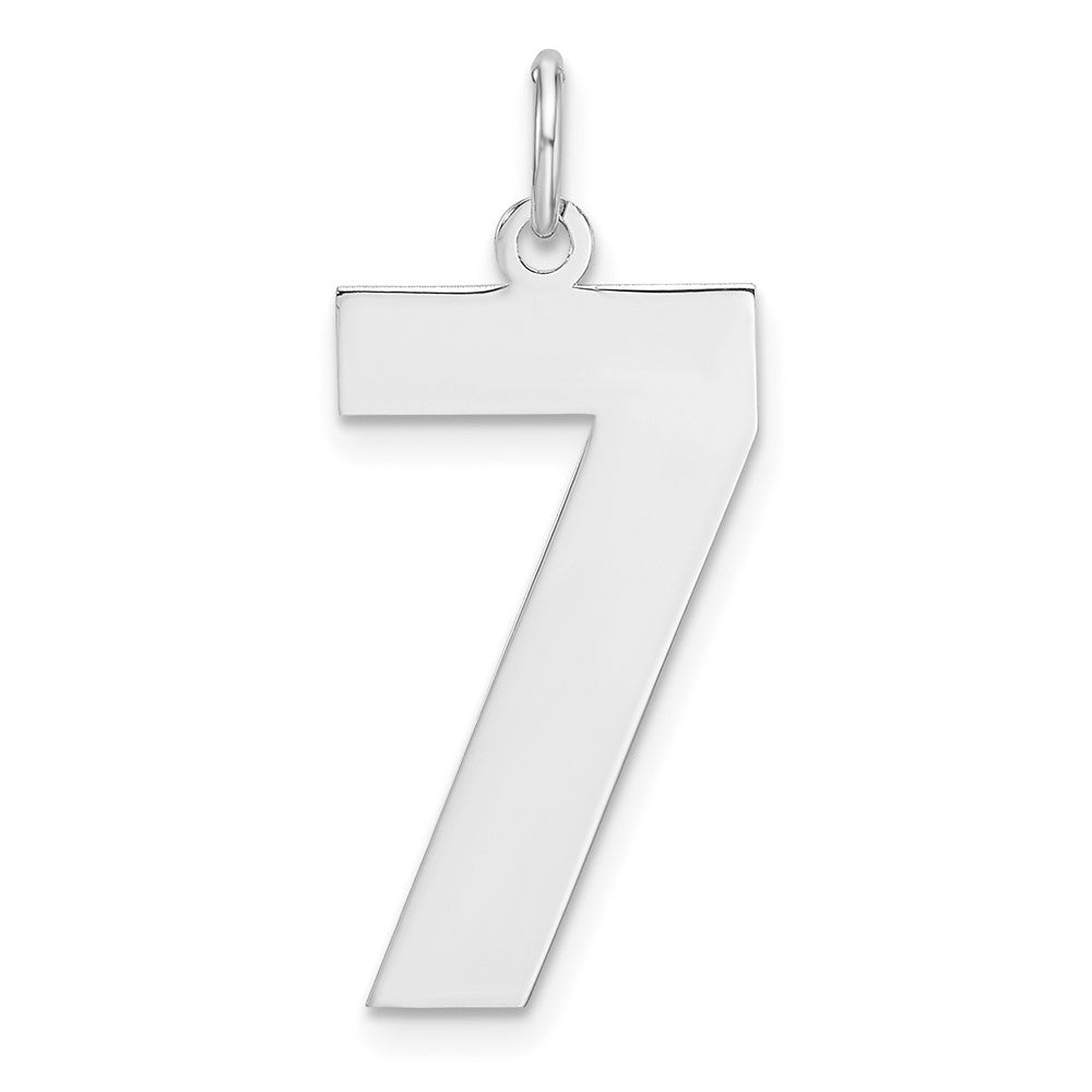 Sterling Silver, Athletic Collection, XL Polished Number 7 Pendant, Item P33461-7 by The Black Bow Jewelry Co.