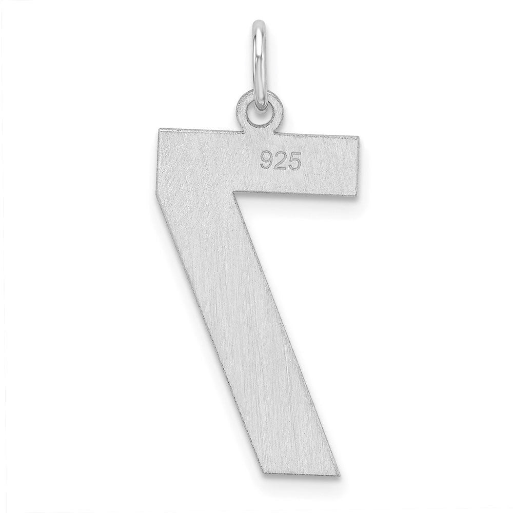 Alternate view of the Sterling Silver, Athletic Collection, XL Polished Number 7 Pendant by The Black Bow Jewelry Co.