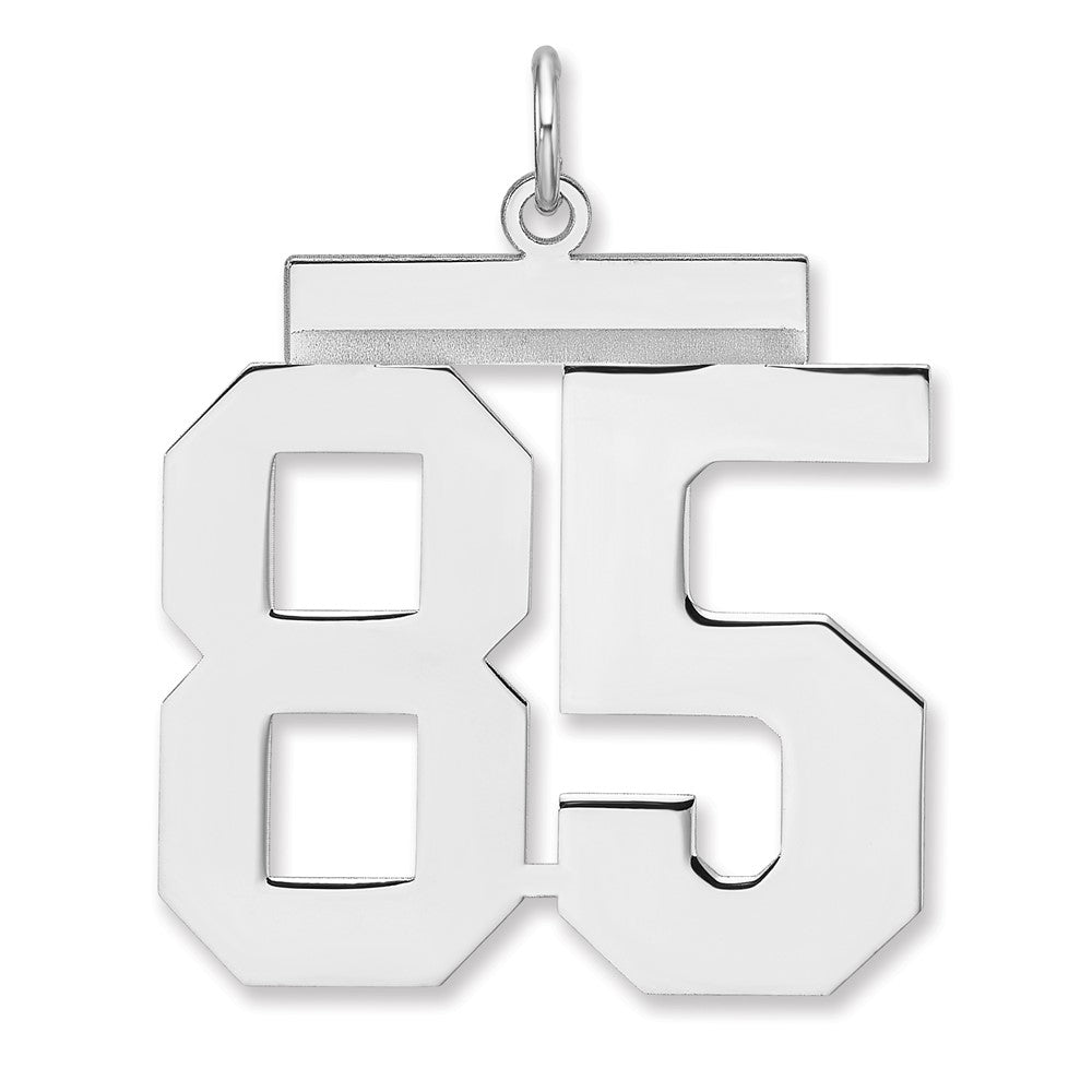 Sterling Silver, Athletic Collection, XL Polished Number 85 Pendant, Item P33461-85 by The Black Bow Jewelry Co.
