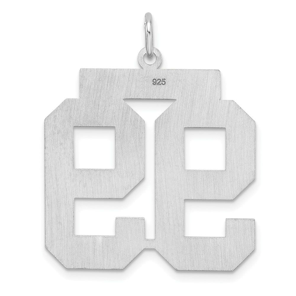 Alternate view of the Sterling Silver, Athletic Collection, XL Polished Number 99 Pendant by The Black Bow Jewelry Co.