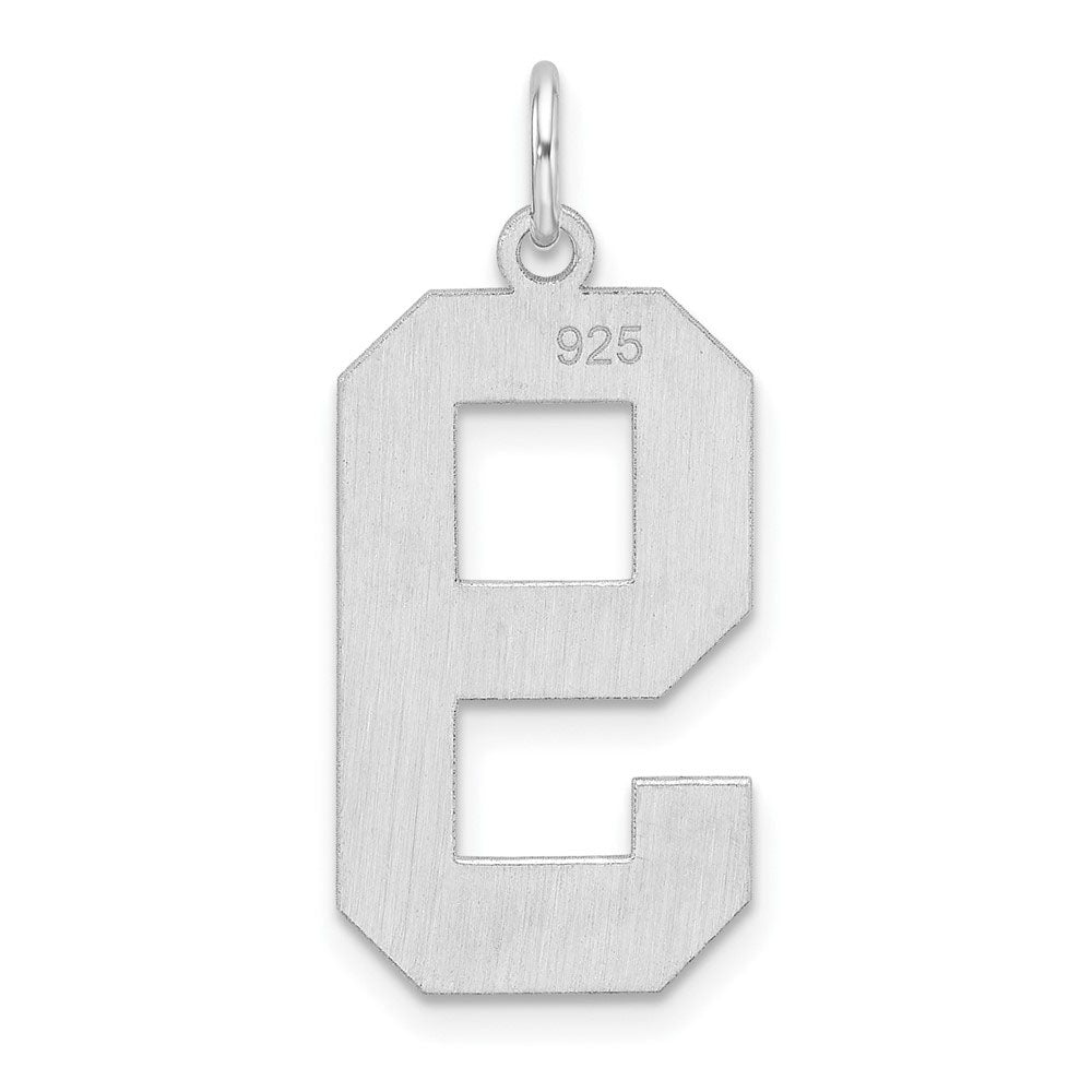 Alternate view of the Sterling Silver, Athletic Collection, XL Polished Number 9 Pendant by The Black Bow Jewelry Co.