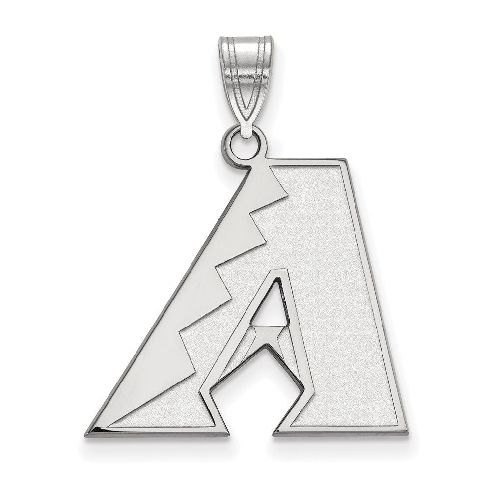 14K White Gold MLB Arizona Diamondbacks Large Pendant, Item P33464 by The Black Bow Jewelry Co.
