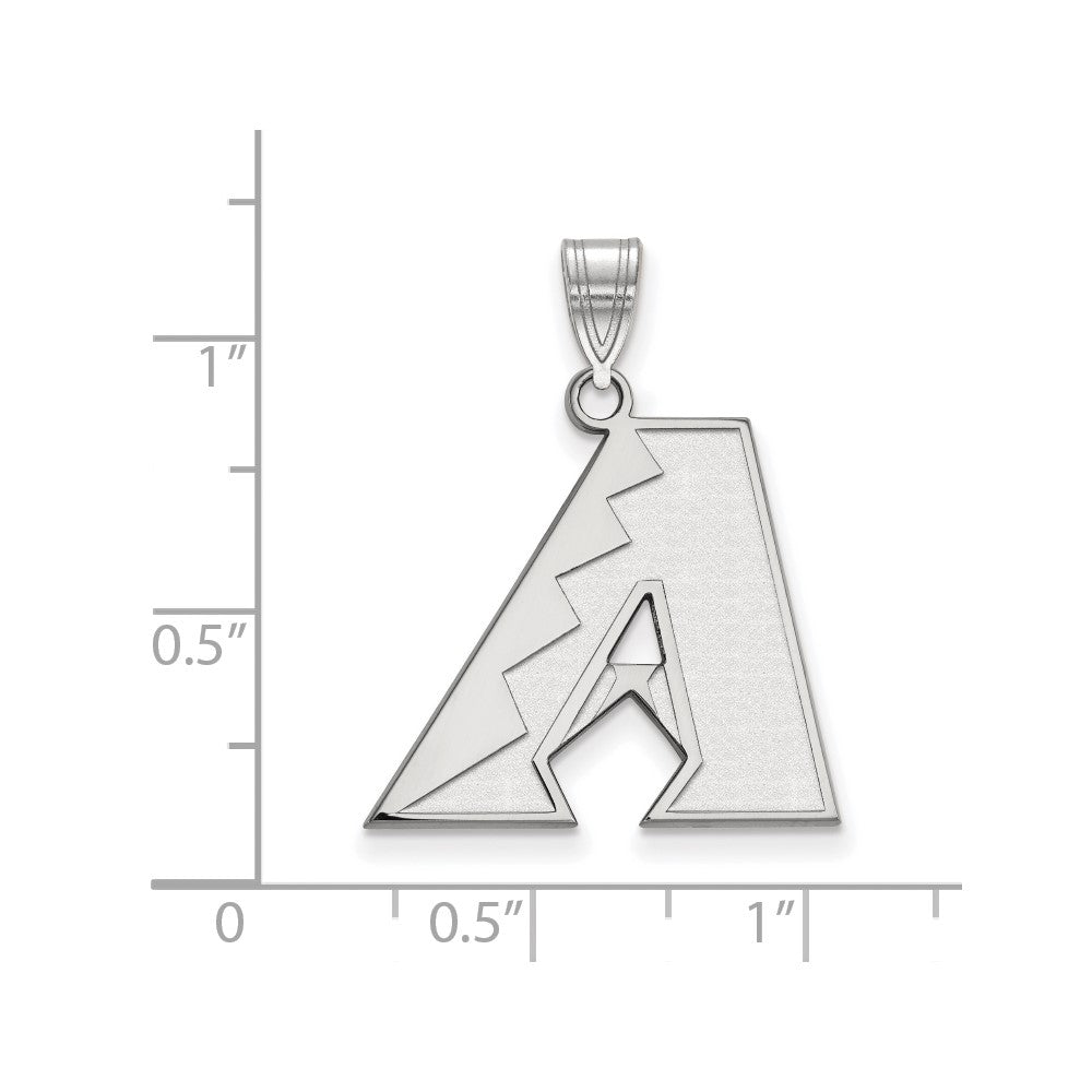 Alternate view of the Sterling Silver MLB Arizona Diamondbacks Large Pendant by The Black Bow Jewelry Co.