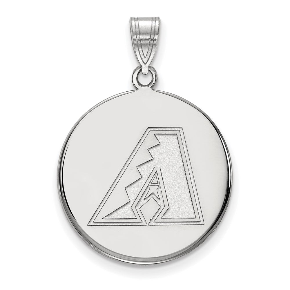 10K White Gold MLB Arizona Diamondbacks Large Disc Pendant, Item P33468 by The Black Bow Jewelry Co.