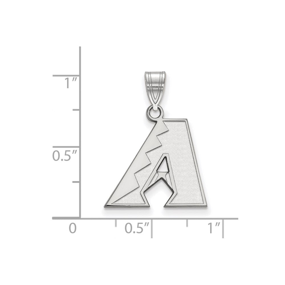 Alternate view of the Sterling Silver MLB Arizona Diamondbacks Medium Pendant by The Black Bow Jewelry Co.