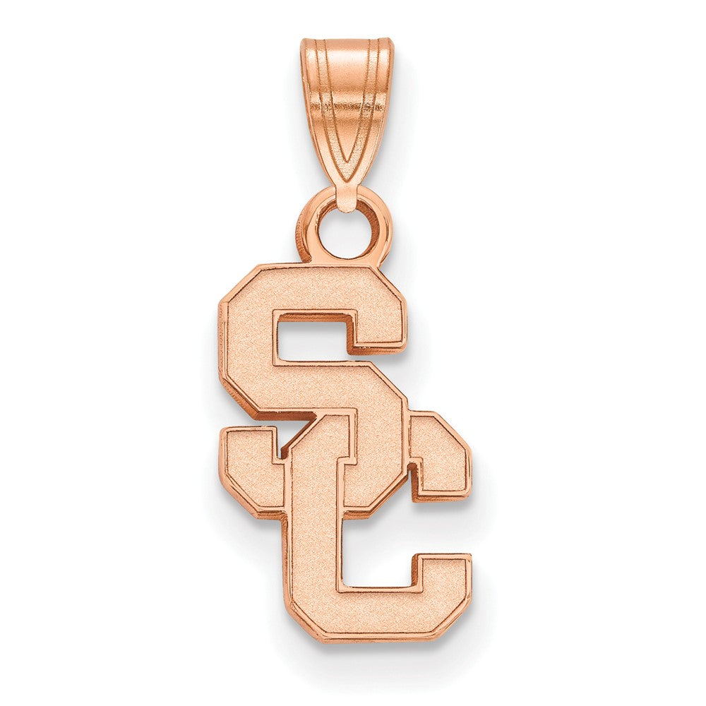 14K Rose Gold University of Southern California Small Pendant, Item P33479 by The Black Bow Jewelry Co.
