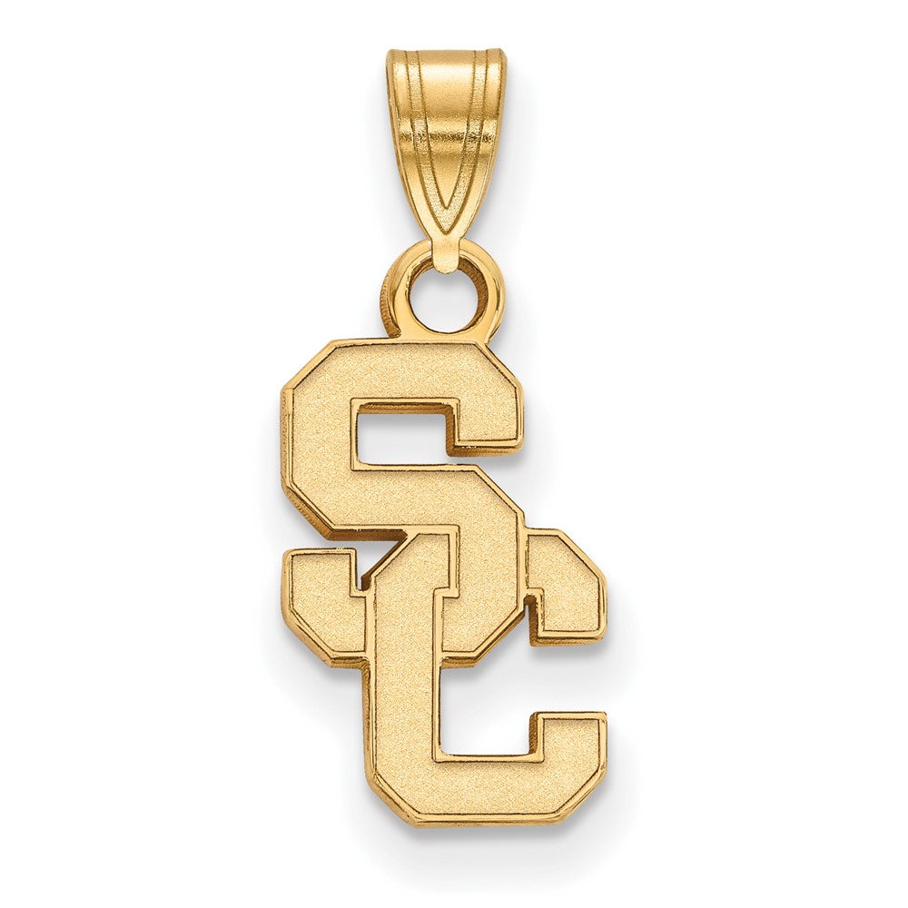 14K Yellow Gold Plated S.S. U. of Southern California Small Pendant, Item P33484 by The Black Bow Jewelry Co.