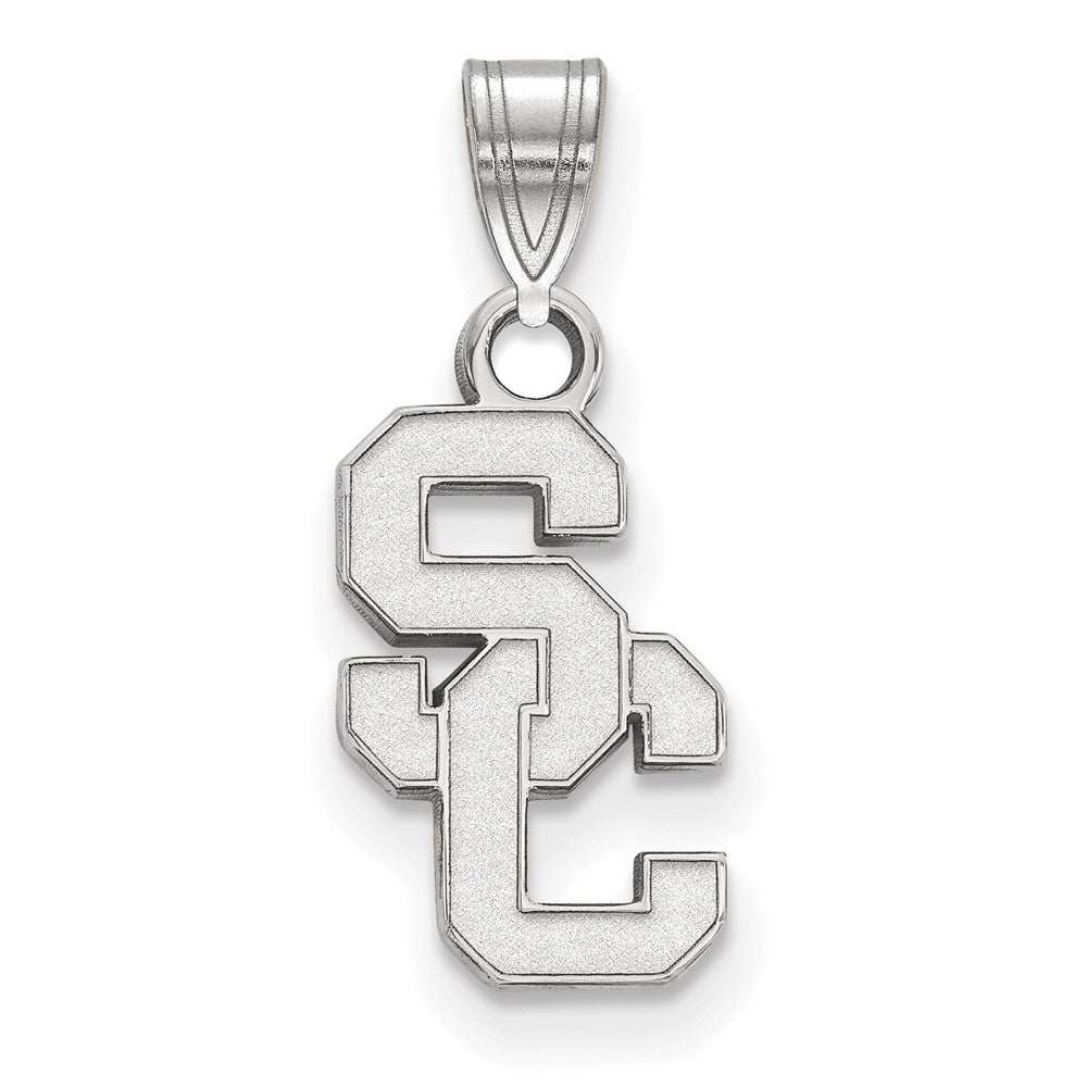 Sterling Silver University of Southern California Small Pendant, Item P33485 by The Black Bow Jewelry Co.