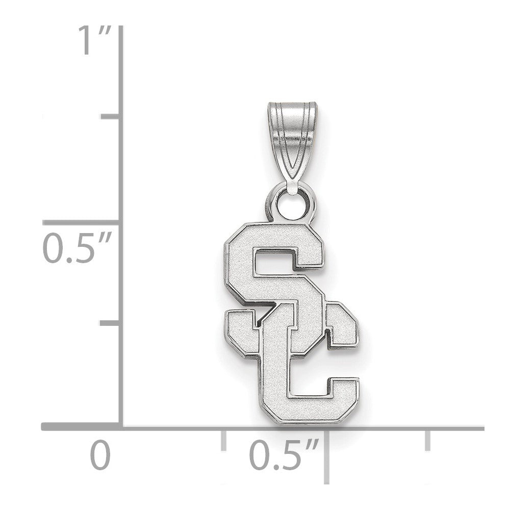 Alternate view of the Sterling Silver University of Southern California Small Pendant by The Black Bow Jewelry Co.