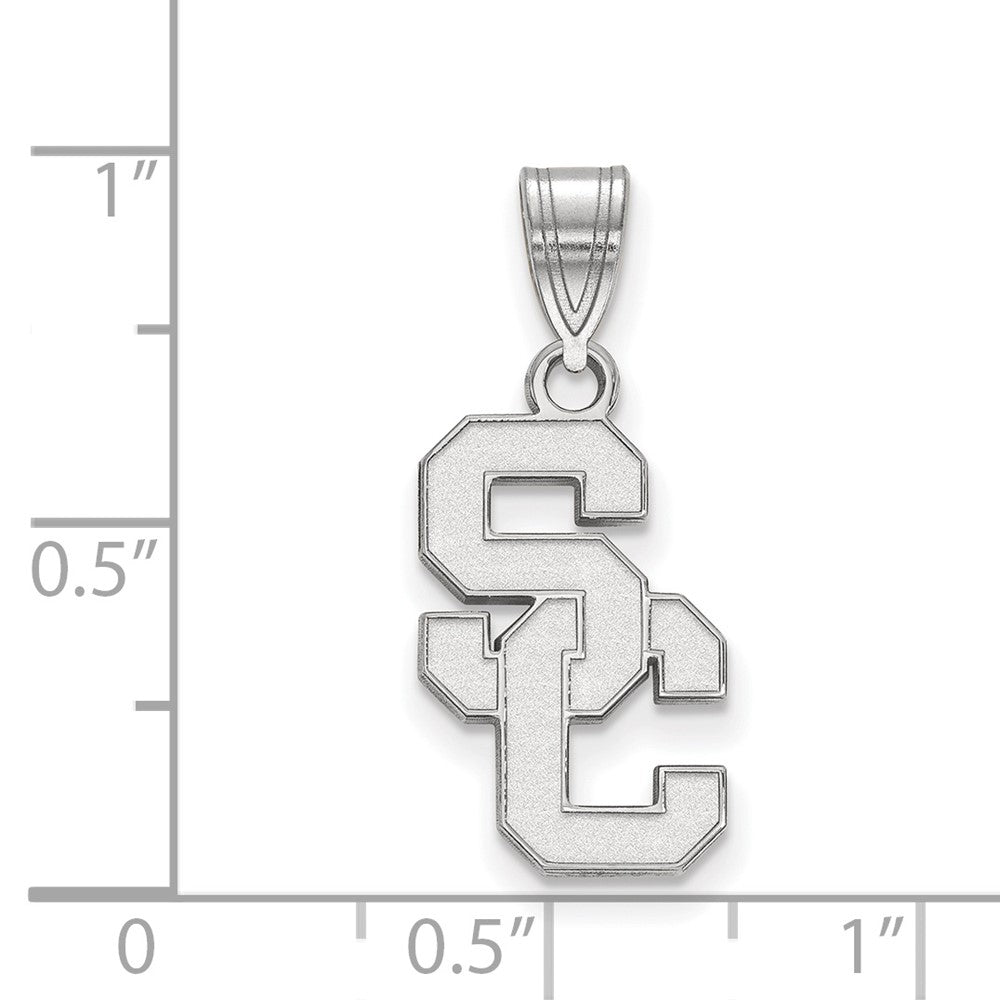 Alternate view of the 10K White Gold University of Southern California Medium Pendant by The Black Bow Jewelry Co.