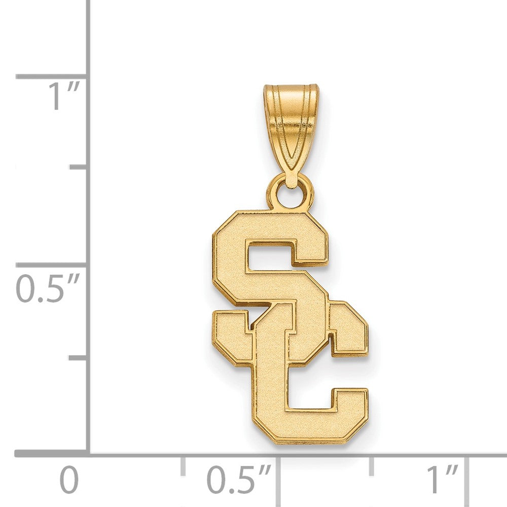 Alternate view of the 10K Yellow Gold University of Southern California Medium Pendant by The Black Bow Jewelry Co.