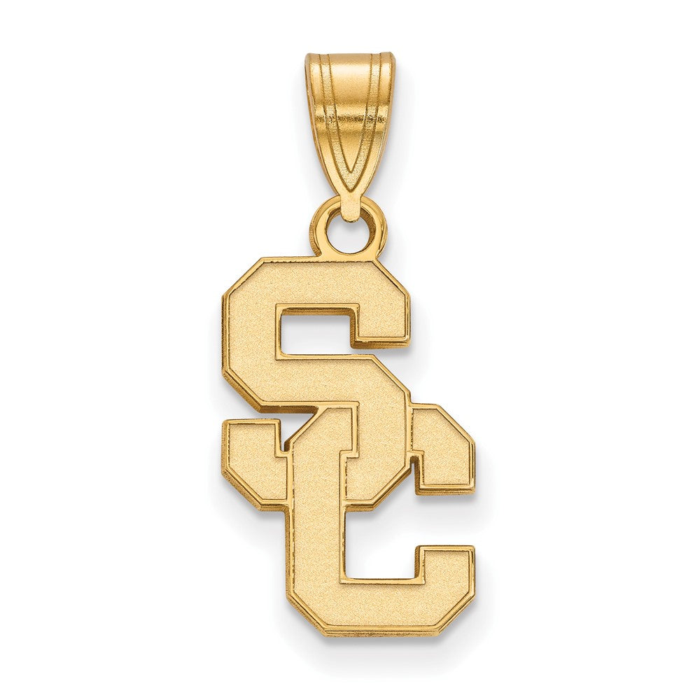 14K Yellow Gold Plated S.S. U. of Southern California Medium Pendant, Item P33490 by The Black Bow Jewelry Co.
