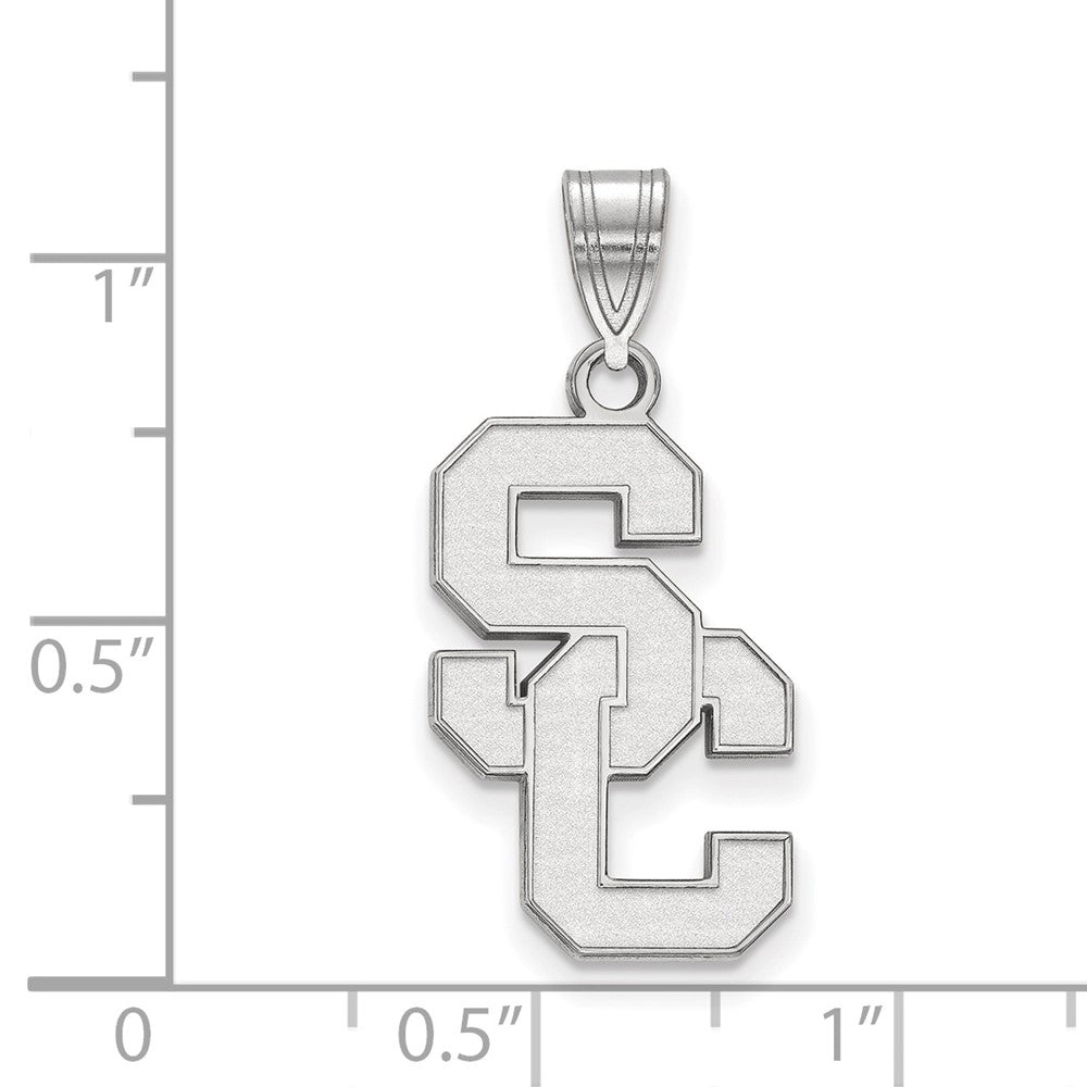 Alternate view of the 10K White Gold University of Southern California Large Pendant by The Black Bow Jewelry Co.