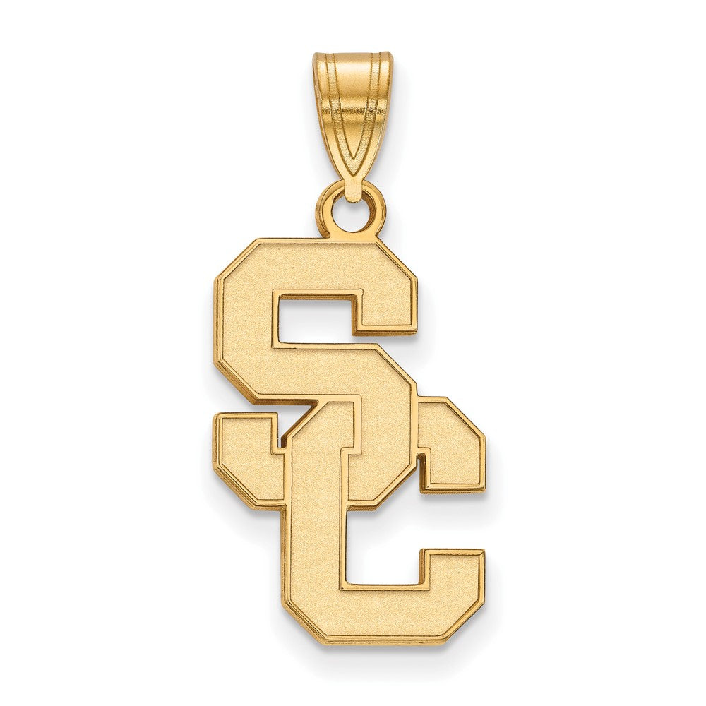 14K Yellow Gold Plated S.S. U. of Southern California Large Pendant, Item P33496 by The Black Bow Jewelry Co.
