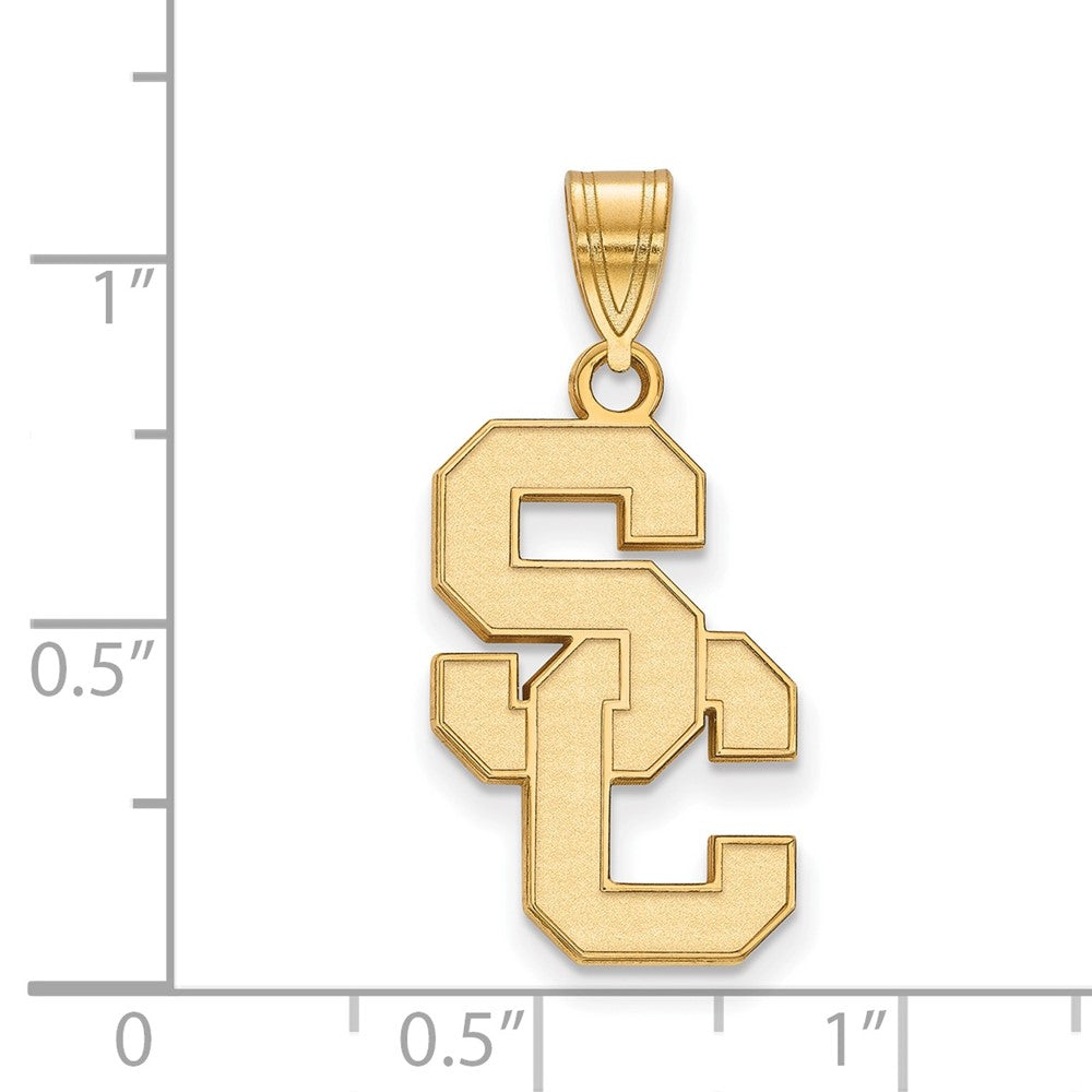 Alternate view of the 14K Yellow Gold Plated S.S. U. of Southern California Large Pendant by The Black Bow Jewelry Co.