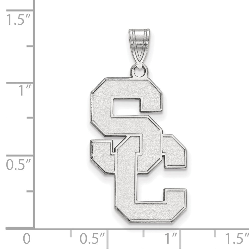 Alternate view of the 14K White Gold University of Southern California XL Pendant by The Black Bow Jewelry Co.