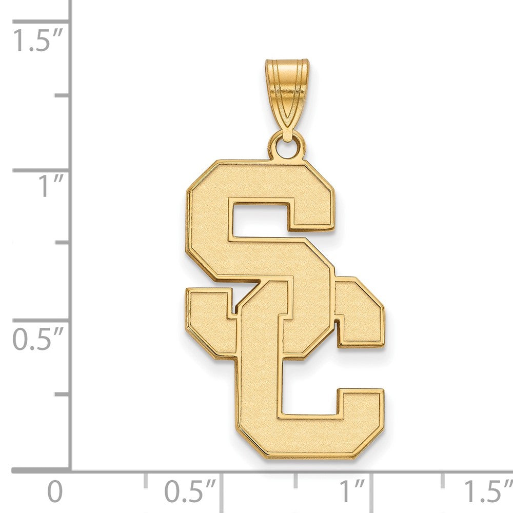 Alternate view of the 14K Yellow Gold University of Southern California XL Pendant by The Black Bow Jewelry Co.