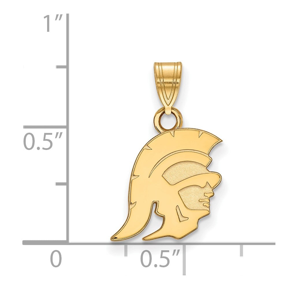 Alternate view of the 14K Gold Plated S.S. U. of Southern California Small Trojan Pendant by The Black Bow Jewelry Co.