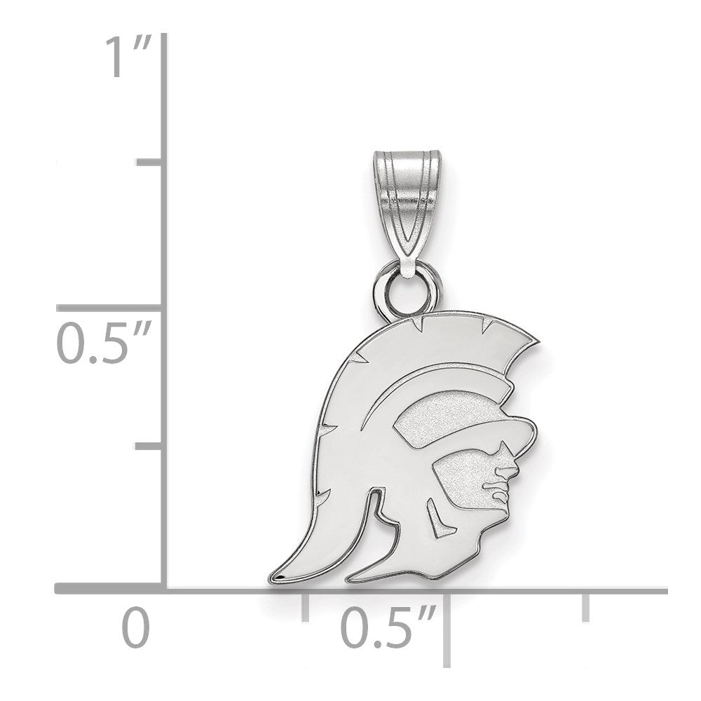 Alternate view of the Sterling Silver University of Southern California Small Trojan Pendant by The Black Bow Jewelry Co.