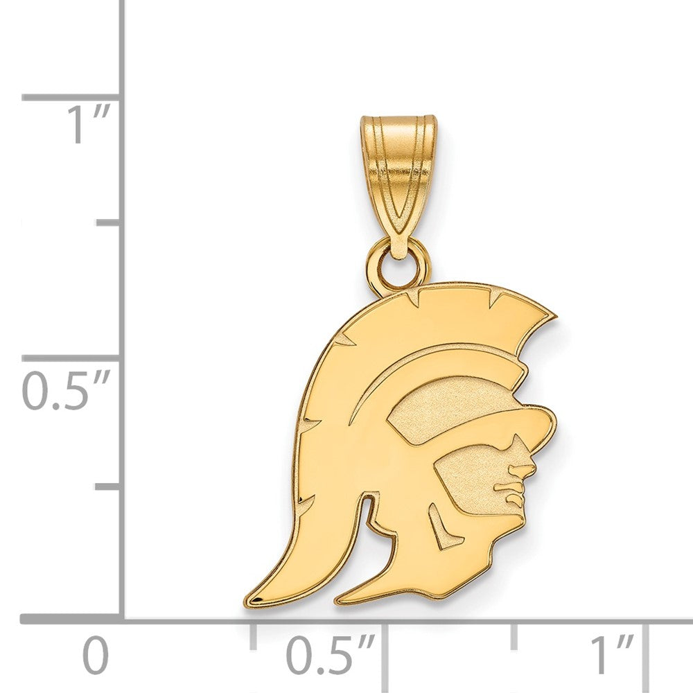 Alternate view of the 14K Yellow Gold Univ. of Southern California Medium Trojan Pendant by The Black Bow Jewelry Co.