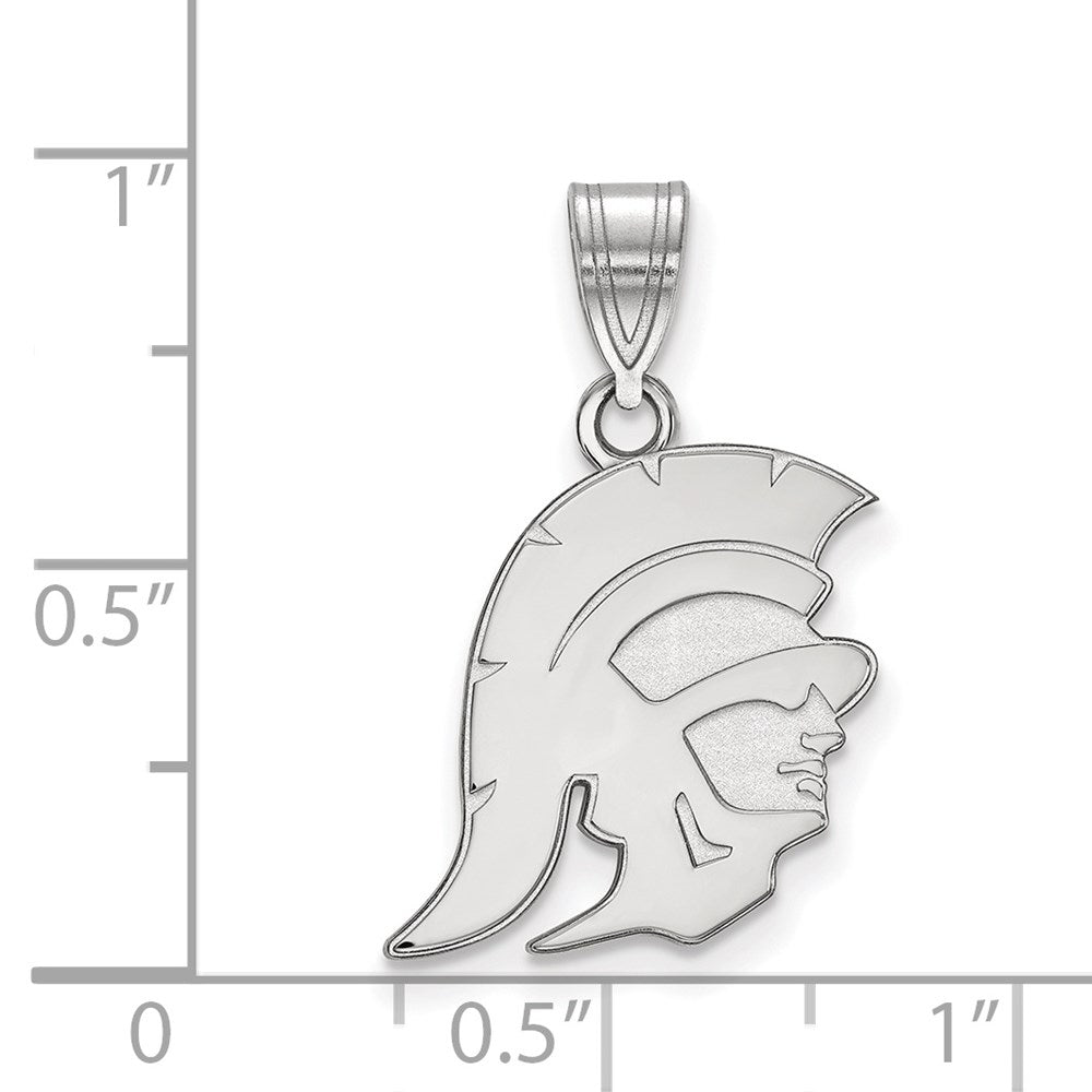 Alternate view of the Sterling Silver Univ. of Southern California Medium Trojan Pendant by The Black Bow Jewelry Co.