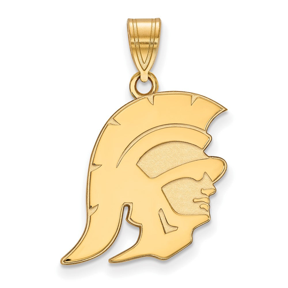 10K Yellow Gold University of Southern California Large Trojan Pendant, Item P33517 by The Black Bow Jewelry Co.