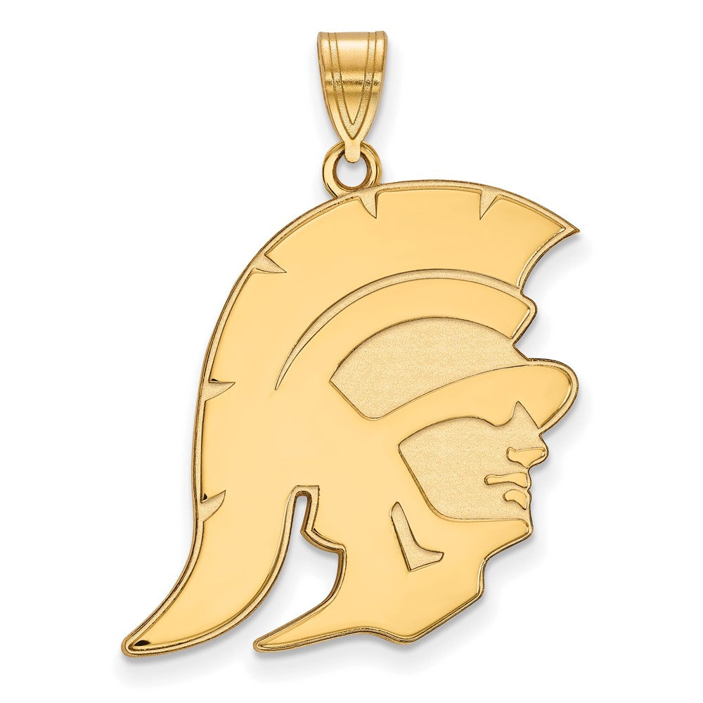 10K Yellow Gold University of Southern California XL Trojan Pendant, Item P33523 by The Black Bow Jewelry Co.