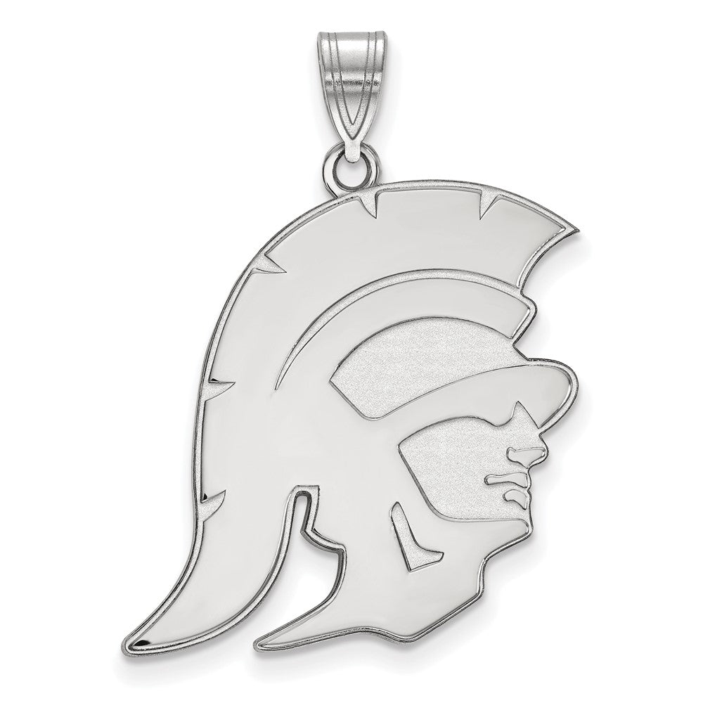 14K White Gold University of Southern California XL Trojan Pendant, Item P33524 by The Black Bow Jewelry Co.