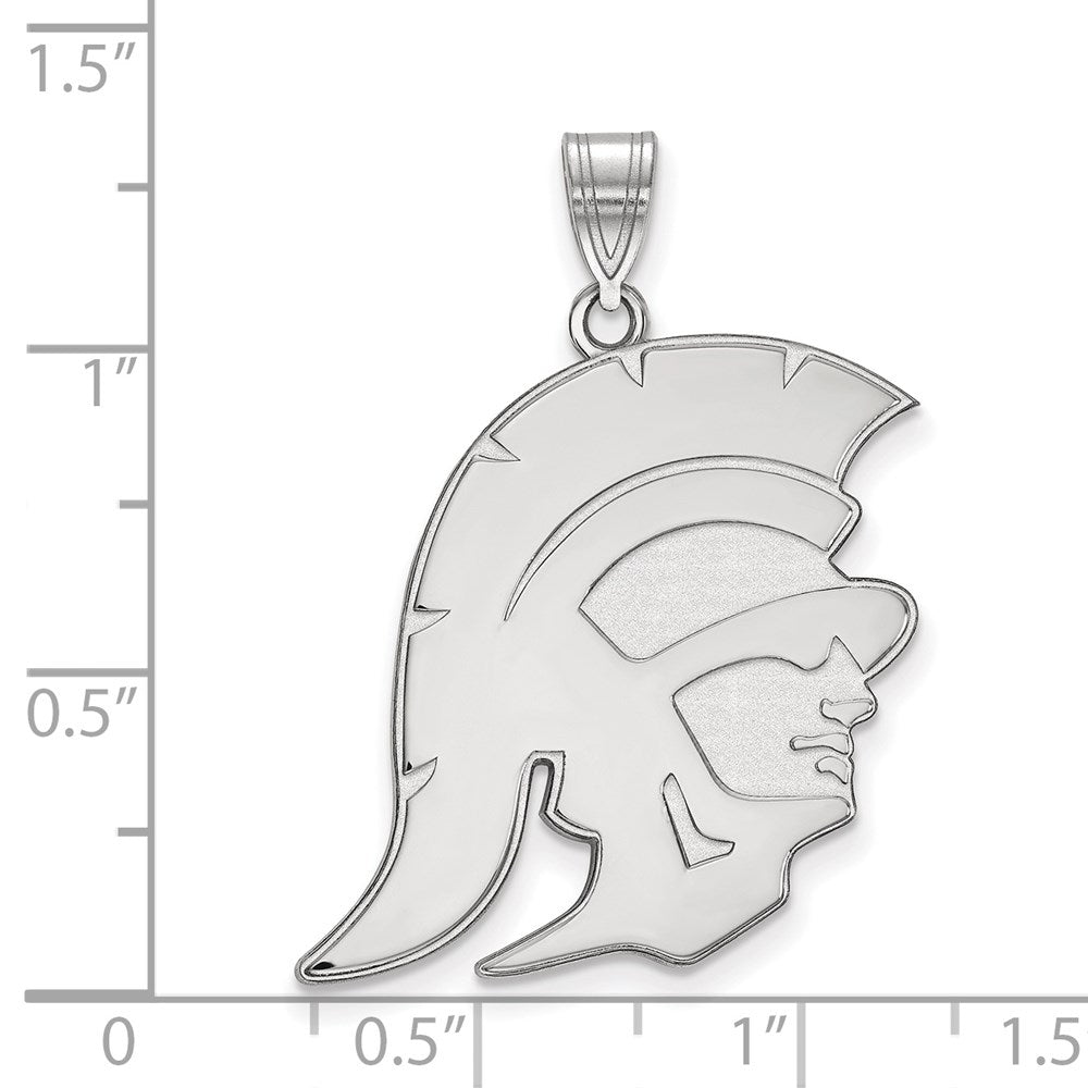 Alternate view of the Sterling Silver University of Southern California XL Trojan Pendant by The Black Bow Jewelry Co.