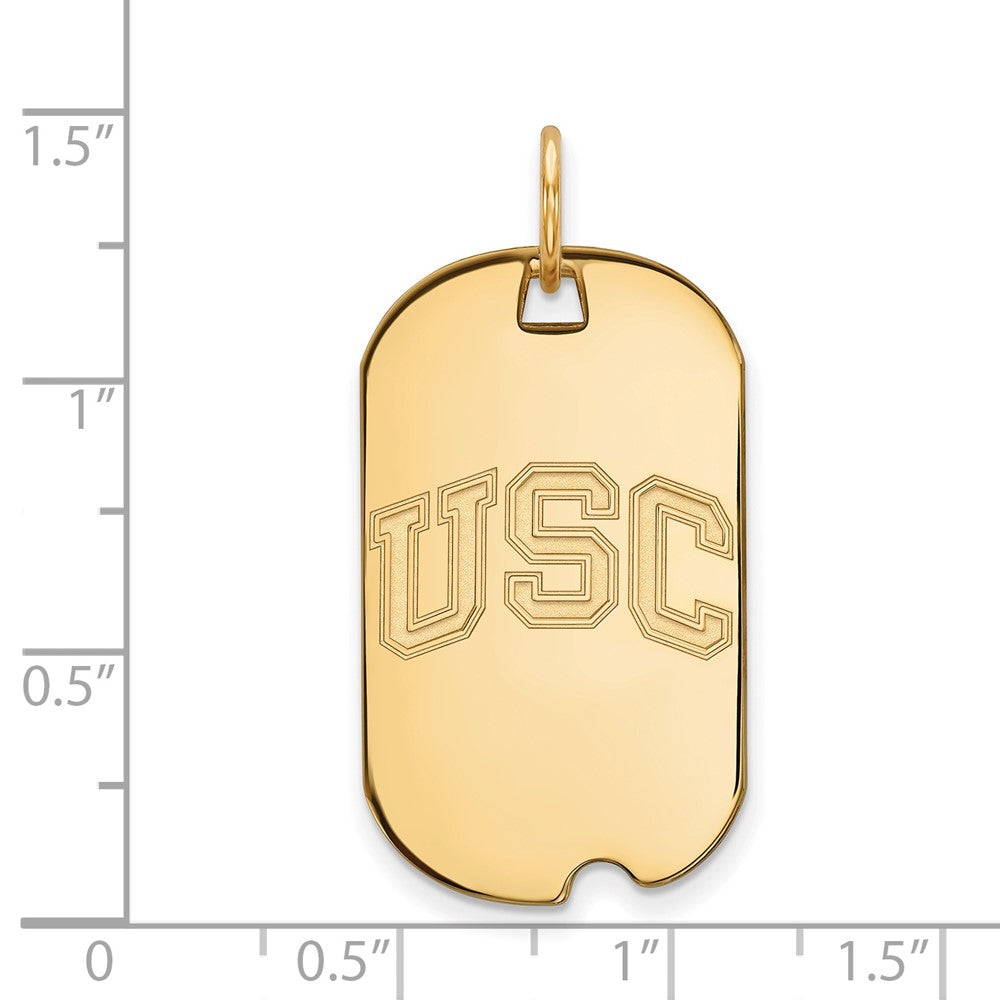 Alternate view of the 10K Yellow Gold U. of Southern California Small Dog Tag Pendant by The Black Bow Jewelry Co.