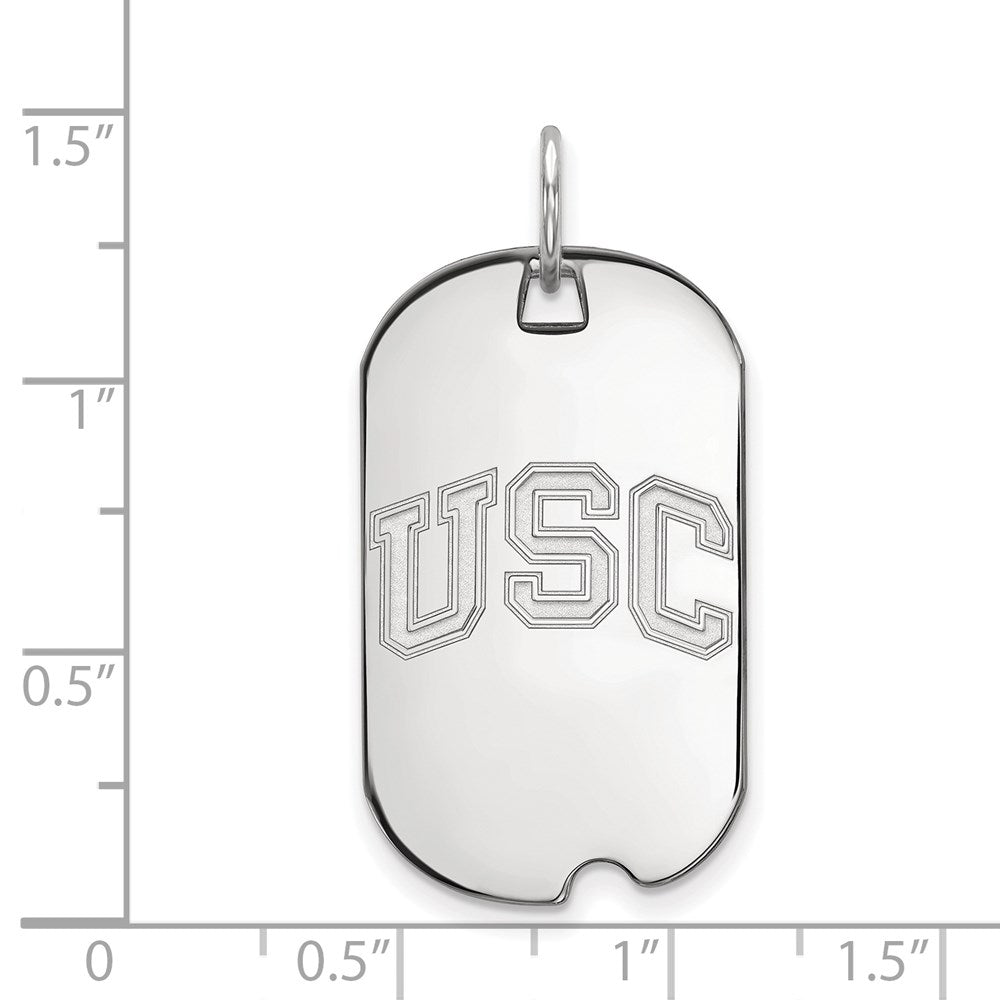 Alternate view of the Sterling Silver U. of Southern California Small Dog Tag Pendant by The Black Bow Jewelry Co.