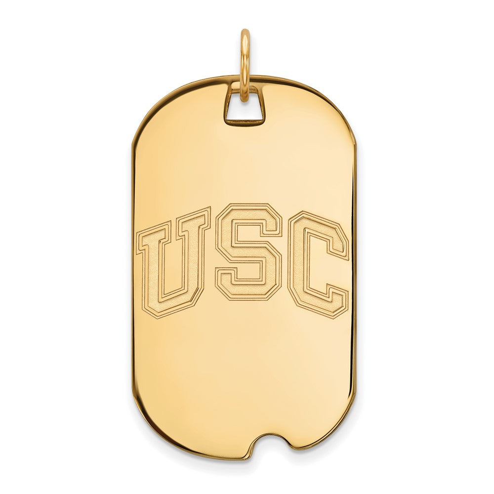 10K Yellow Gold U. of Southern California Large Dog Tag Pendant, Item P33535 by The Black Bow Jewelry Co.