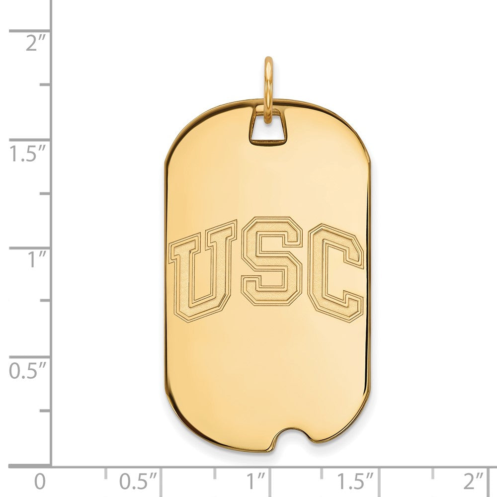 Alternate view of the 14K Yellow Gold U. of Southern California Large Dog Tag Pendant by The Black Bow Jewelry Co.