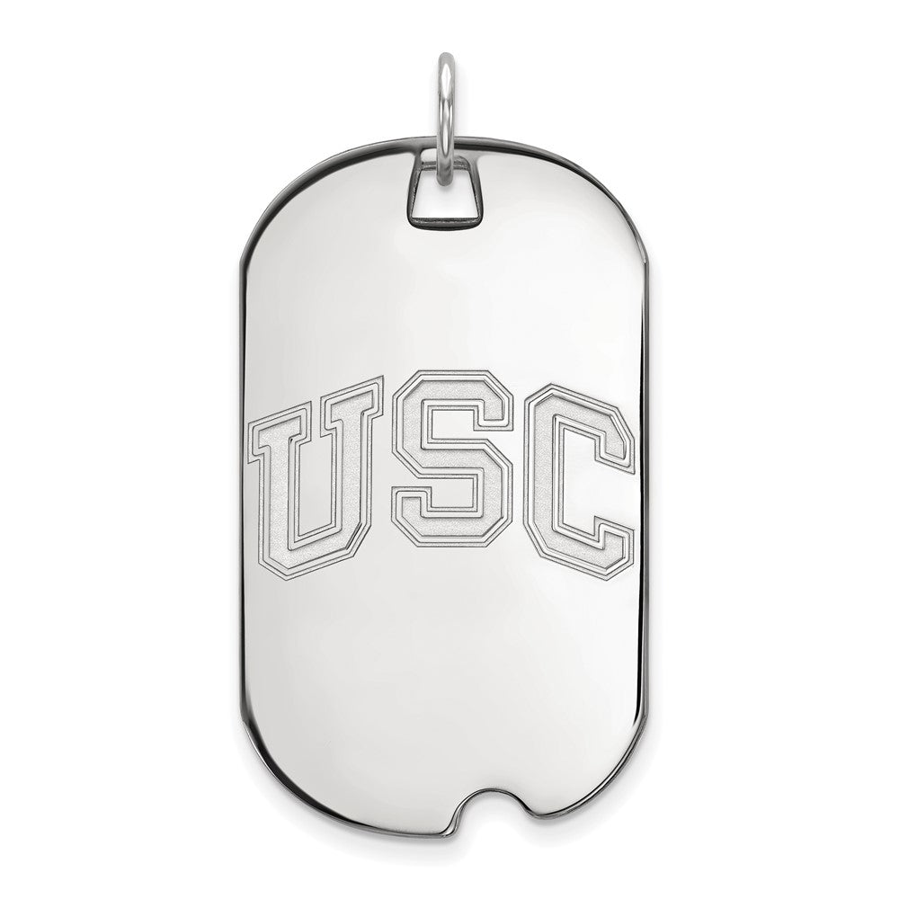 Sterling Silver U. of Southern California Large Dog Tag Pendant, Item P33539 by The Black Bow Jewelry Co.