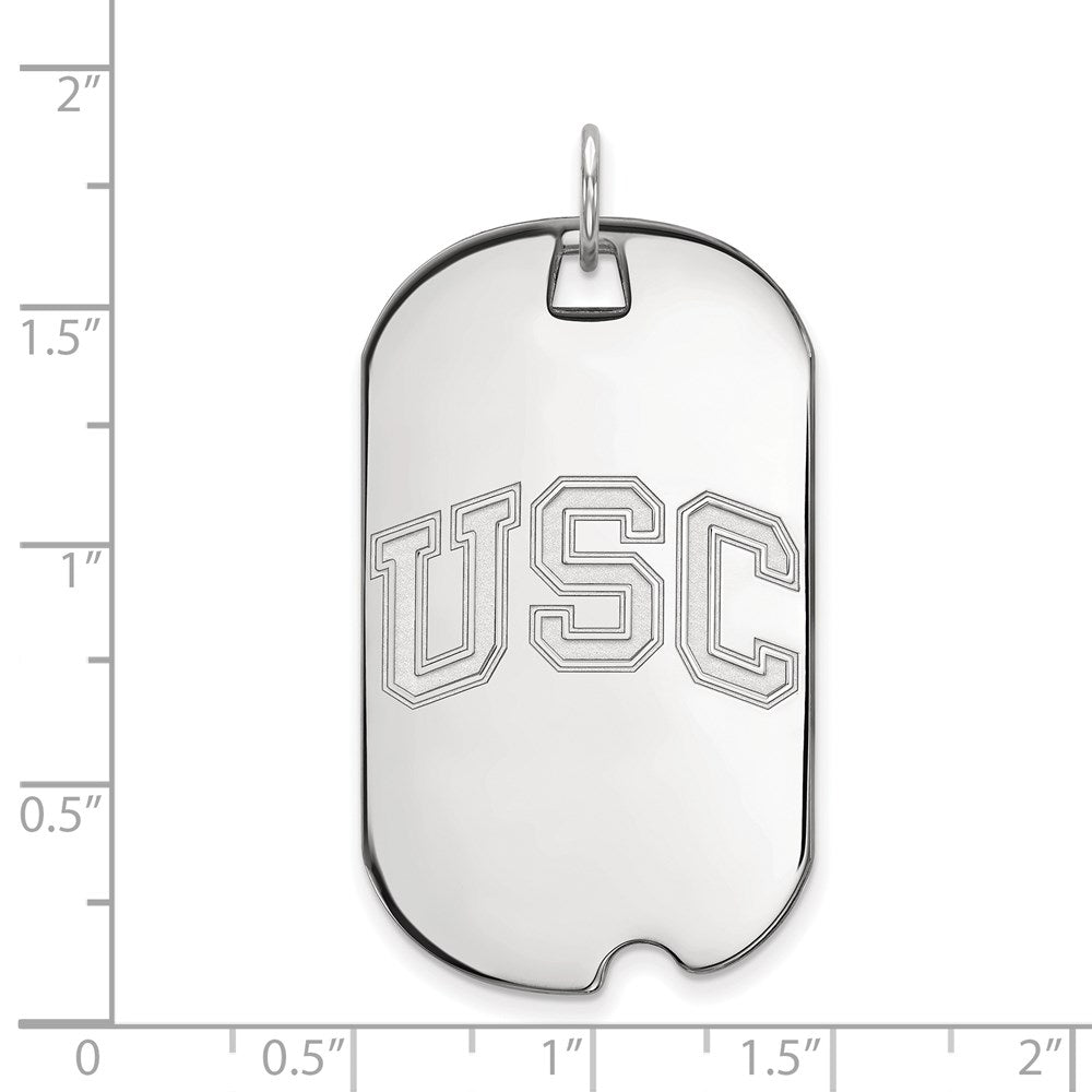 Alternate view of the Sterling Silver U. of Southern California Large Dog Tag Pendant by The Black Bow Jewelry Co.